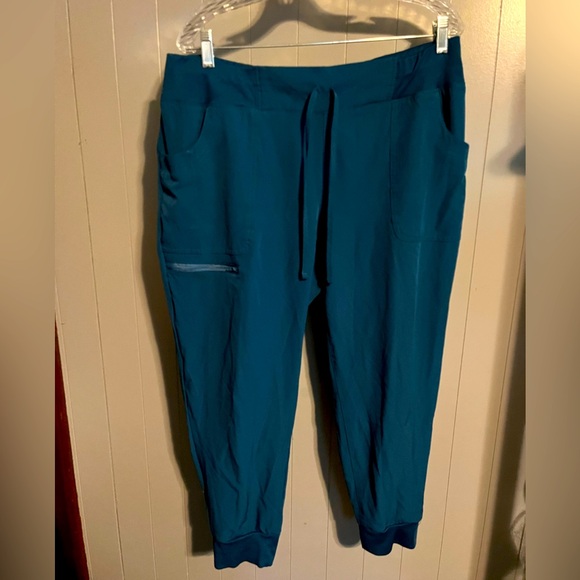 Heart Soul Carribean Blue Scrub Jogger Style Bottoms - Picture 1 of 3